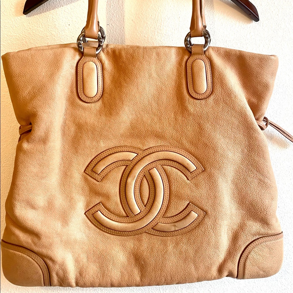 Chanel Bon-Bon Tote Bag Hobo Camel Tan Color